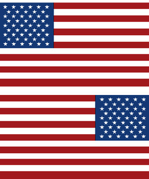 [RX1-09-42904] American Flag Decal Straight 4 Height