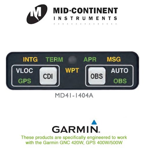 [RX1-10-02668] Mid-Continent Instruments and Avionics Annunciation Control Unit Horizontal 28V MD41-1408A