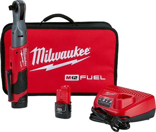 [RX1-12-05843] Milwaukee M12 Fuel 1/2 Ratchet 2 Battery Kit