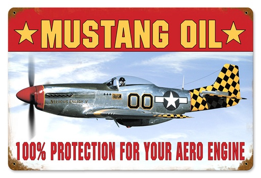 [RX1-13-08466] Mustang Oil Metal Sign 18X12