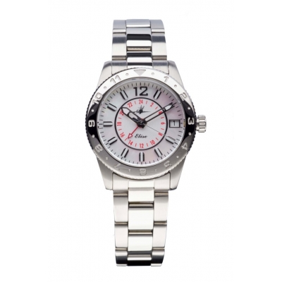 [RX1-13-11398] Abingdon Women Elise Athenian Silver Tri-Time Travel Bracelet Watch