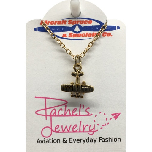 [RX1-14-03315] FLOAT PLANE NECKLACE - GOLD