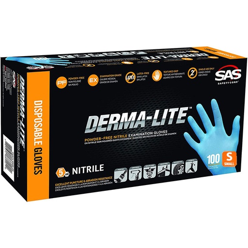 [RX1-01-01544] SAS 6607-20 DERMA LITE PWDR FREE NITRILE 5 MIL MED