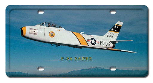 [RX1-13-08231] F-86 Sabre Metal License Plate 12X6