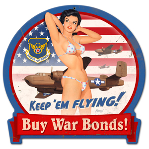 [RX1-13-08249] B25 War Bonds Metal Sign 16X15