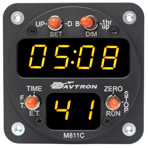 [RX1-10-07457] Davtron Model 811C-2 Standard Black Internal Mount Lt 12 Or 24 Hr Foot Et/Cdt LED Clock