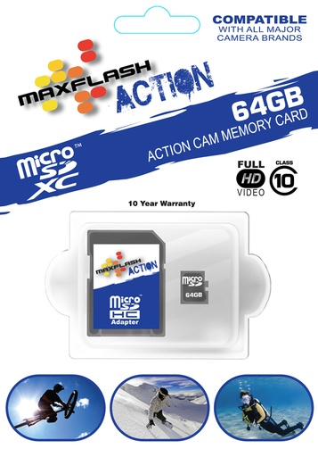 [RX1-11-11418] Maxflash Micro Sd 64Gb Action Cam Memory Card