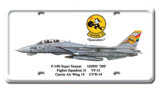 [RX1-13-08182] F14D Super Tomcat Metal License Plate 12X6