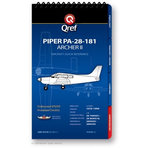 [RX1-13-15657] Piper Arrow II PA-28R-200 QREF Card