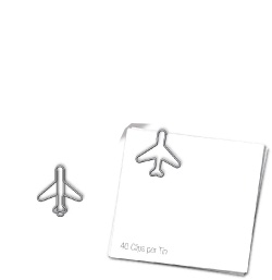 [RX1-14-01086] Airplane Paper Clips Silver