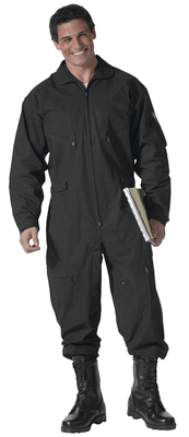 [RX1-14-02007] Mens Black Flight Suit - Xx-Large