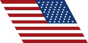 [RX1-09-43006-2] American Flag Decal Slanted 6 Right