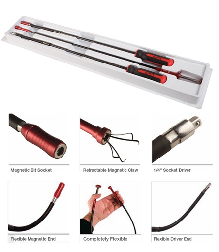 [RX1-12-02450] Sunex 3Pc Flex Pick Up Tool