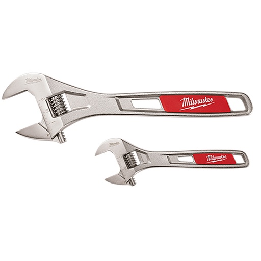 [RX1-12-06216] Milwaukee 2 Piece 6 Inch & 10 Inch Adjustable Wrench Set