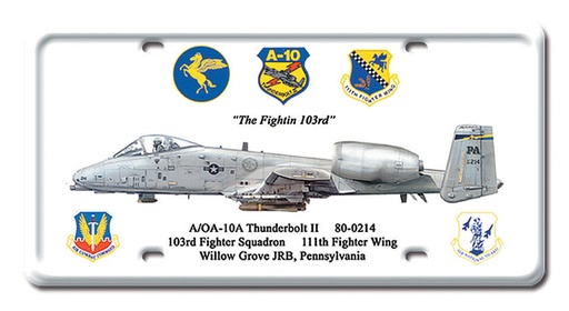 [RX1-13-08180] Thunderbolt II Metal License Plate 12X6