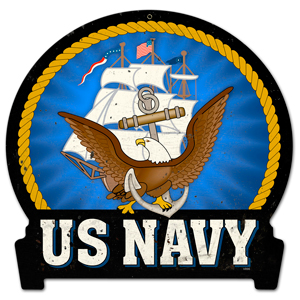 [RX1-13-08255] Us Navy Metal Sign 16X15