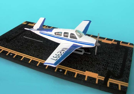 [RX1-14-01097] Hot Wings Beechcraft Bonanza Blue Paint Scheme