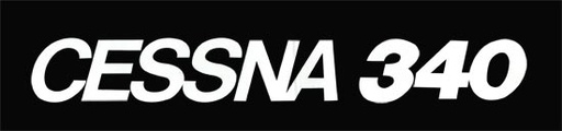[RX1-09-43966] Cessna 340 Decal-Blk & White
