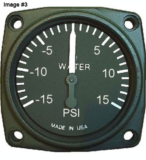 [RX1-10-22249] UMA 2-1/4 Mechanical Water Pressure Gauge -15 - 15 PSI Non-TSO