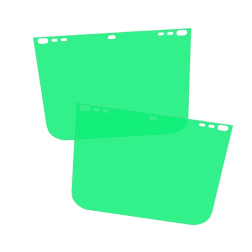 [RX1-12-05552] 9X12 Green Face Shield