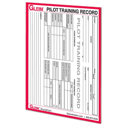 [RX1-13-07772] Gleim Commercial Pilot Training Record
