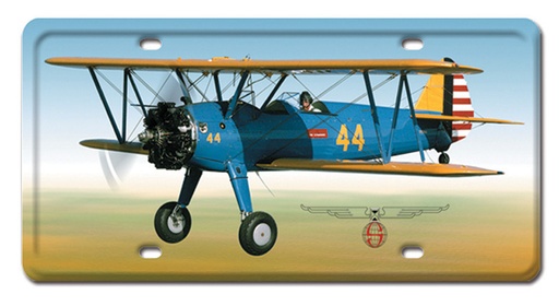 [RX1-13-08236] Stearman Metal License Plate 12X6