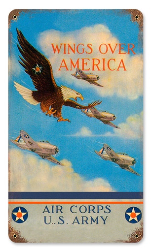 [RX1-13-08274] Wings Over America Metal Sign 8X14
