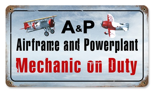 [RX1-13-08465] Airframe Powerplant Metal Sign 14X8