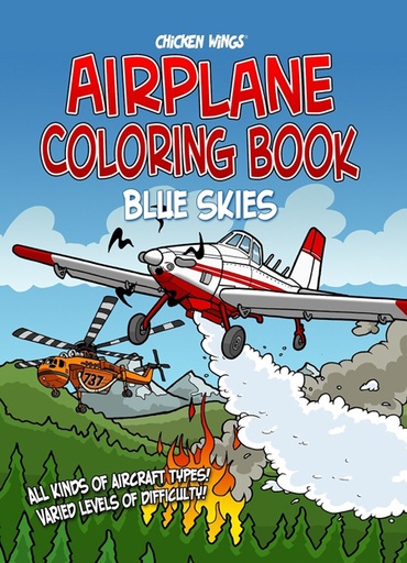 [RX1-13-17624] Airplane Coloring Book- Blue Skies
