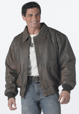 [RX1-14-01977] Classic A-2 Brown Leather Flight Jacket - Xx-Large