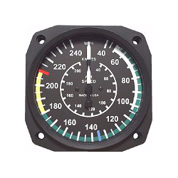 [RX1-10-01040] UMA 3-1/8 Airspeed Indicator 40-300 MPH / 250 Knots