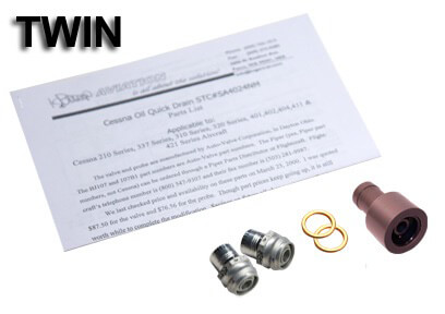 [RX1-12-02101] Single Engine Oil Quick Drain STC Complete