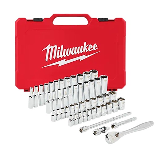 [RX1-12-05679] Milwaukee 1/4 Drive 50Pc Ratchet & Socket Set - SAE & Metric