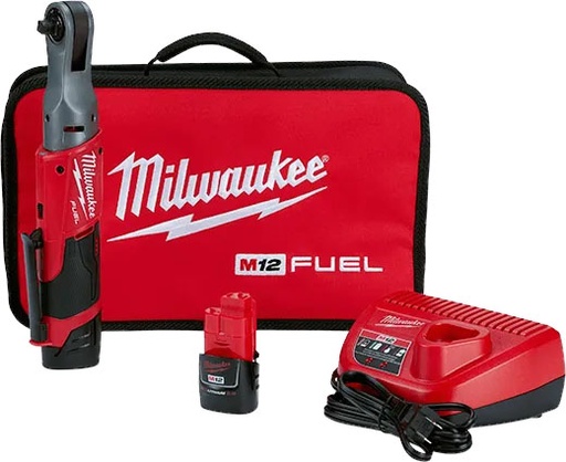 [RX1-12-05854] Milwaukee M12 Fuel 3/8 Ratchet 2 Battery Kit