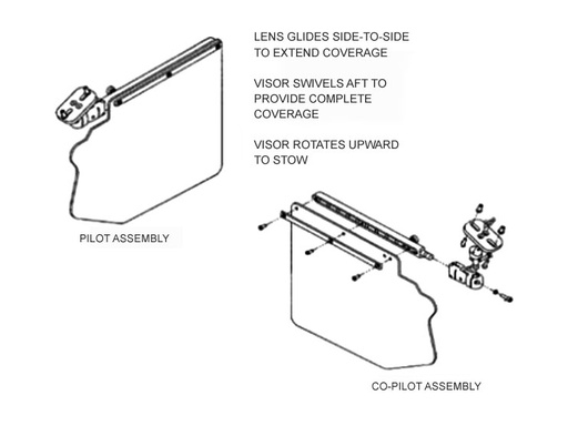 [RX1-13-01927] Rosen King Air Visor Fixed Mnt