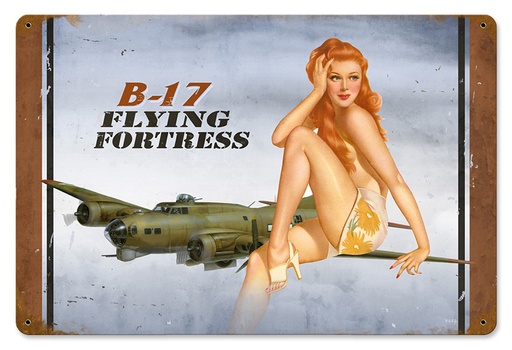 [RX1-13-08540] B-17 Redhead Metal Sign 18X12