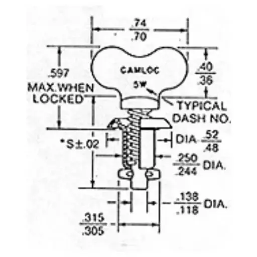 [RX1-2600-6W] 2600-6W Camloc Cadmium Wing Stud