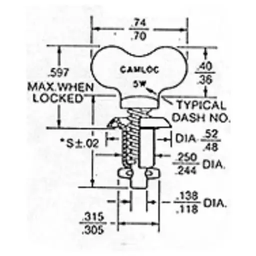 [RX1-2600-6W] 2600-6W Camloc Cadmium Wing Stud