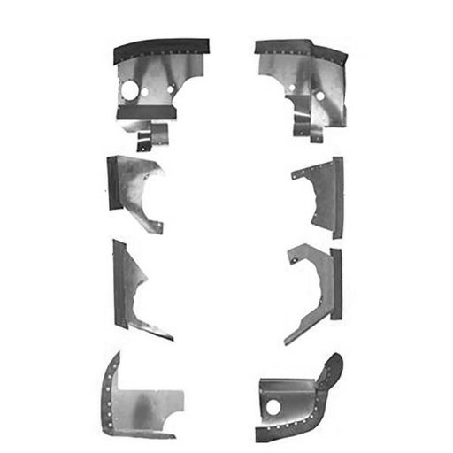 [RX1-05-22506] Cessna 172 IKLM 1968-73 Engine Baffle Kit Powder Coat Black Seals