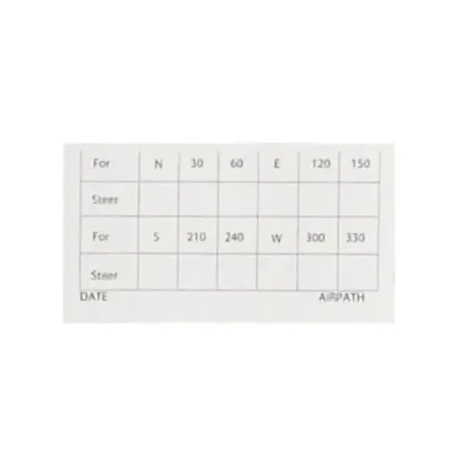 [RX1-10-01659] Airpath Spare Compass Deviation Card C23-807