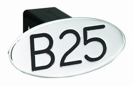 [RX1-13-03530] B25 Black Oval 2 Hitch Cover