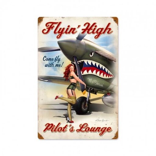 [RX1-13-22018] Flying High Metal Sign 12X18