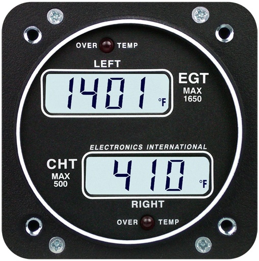 [RX1-10-02731] EI EC-1PT PRIMARY TWIN ENGINE EGT CHT TWO CHANNEL 3-1/8" TSO