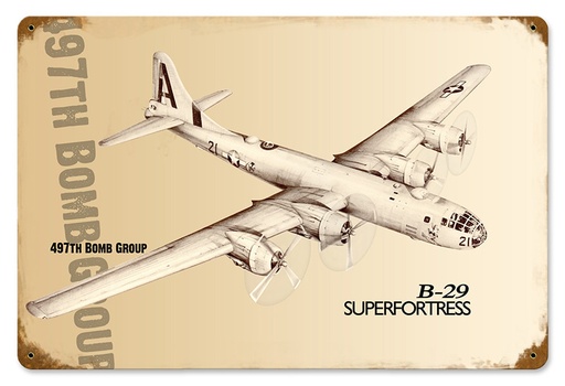 [RX1-13-08483] B-29 Superfortress Metal Sign 18X12