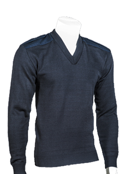 [RX1-13-16436-M] V-Neck Pullover Sweater Dark Navy Med Durapil Acrylic