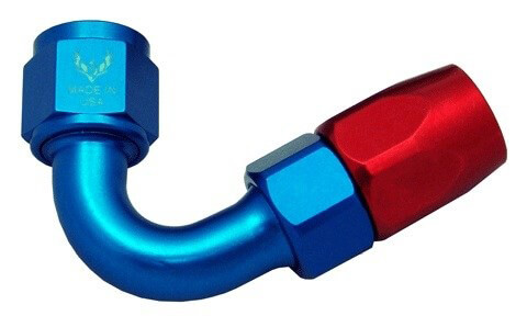 [RX1-04-03619] AN -10 Swivel Hose End 120 Degree - Blue/Red J10120-2