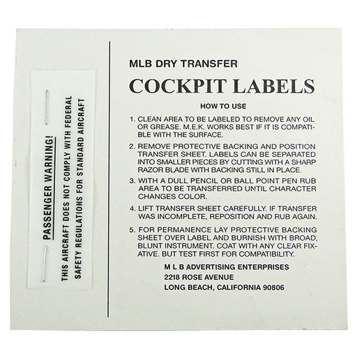 [RX1-09-05510] Passenger Warning Placard New Black