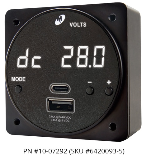 [RX1-10-07292] Mid-Continent Instruments and Avionics CHRONOS Digital Clock 6420093-5 28V
