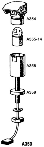 [RX1-11-00014] Whelen Post Light Head Assembly Inst.White Model A354Iwbk