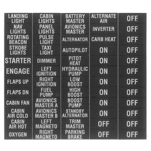 [RX1-11-01367] Bezel Switch Label Sheet
